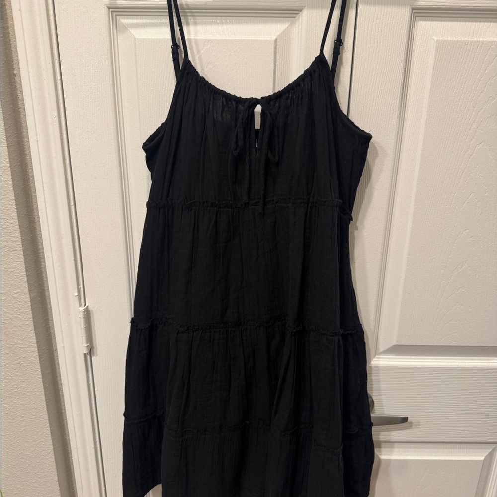Gap Black Tiered Spaghetti Strap Dress